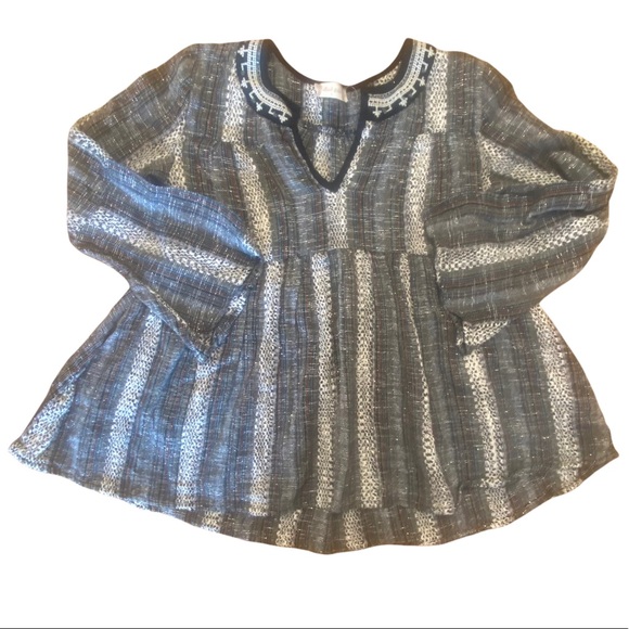 ALTAR’D STATE boho notch v-neck boho peasant pullover top size small NWOT - Picture 2 of 5